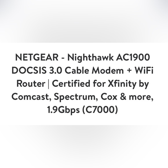 NetGear NightHawk AC1900 WiFi Cable Modem Router - Picture 8 of 12